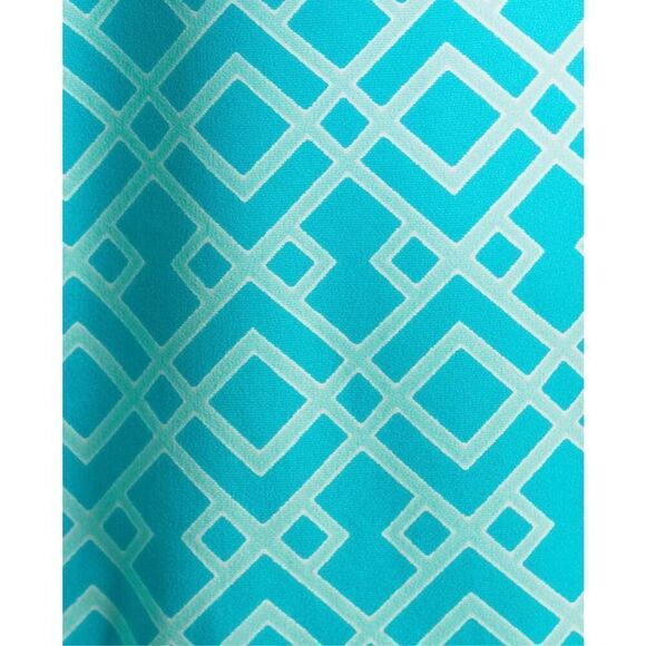 Jude Connally Daniella Stretch Trellis Trio Aqua 3/4 Flutter Sleeve Top S NWT - Picture 3 of 4